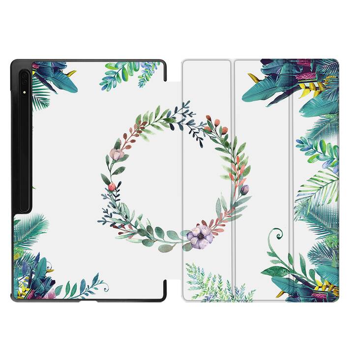 EG Hülle für Samsung Galaxy Tab S8 Ultra 14.6" (2022) - Grün - Blumen