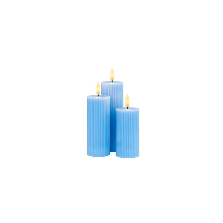 SIRIUS Smilla Bougie d'enterrement LED (Bleu, 3 pièce)