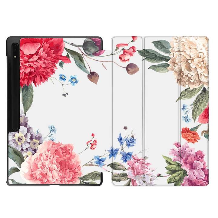 EG Housse (11", Galaxy Tab S9, Fleurs, Rose)