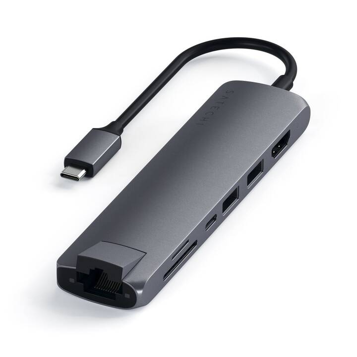 SATECHI USB-C Slim Multi-Port (6 Ports, USB Type-C, HDMI, USB Type-A, RJ-45)