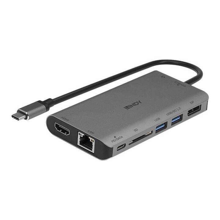 LINDY Dockingstation (HDMI, DisplayPort, 2 x USB Typ-A, USB Typ-C, RJ-45 (LAN))