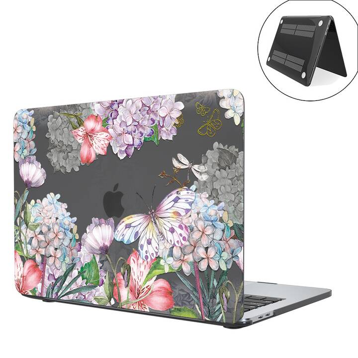 EG coque pour MacBook Air 13" (puce Apple M1) (2020) - blanc - fleurs