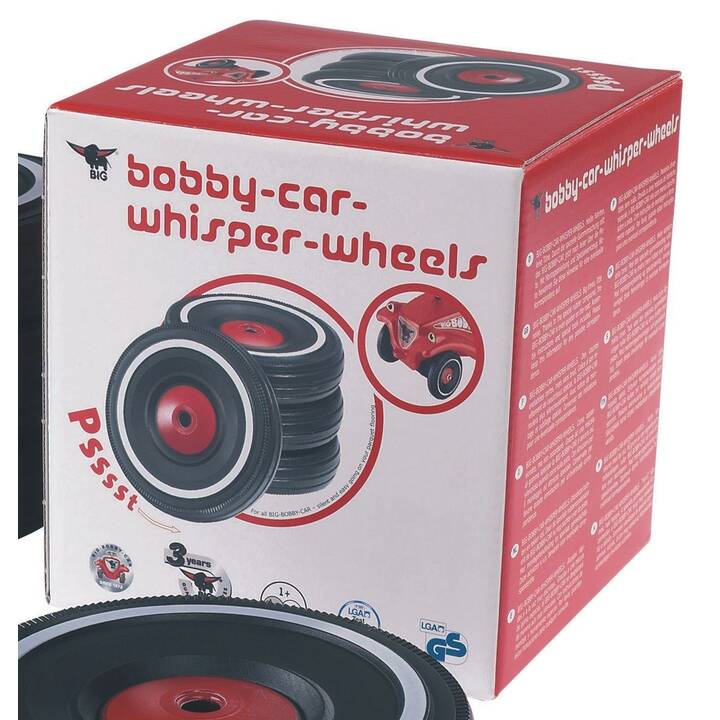 BIG Bobby Car Whisper Wheels (Weiss, Schwarz, Rot)