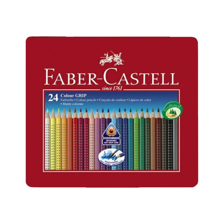 FABER-CASTELL Matite colorate Colour Grip (Multicolore, 24 pezzo)
