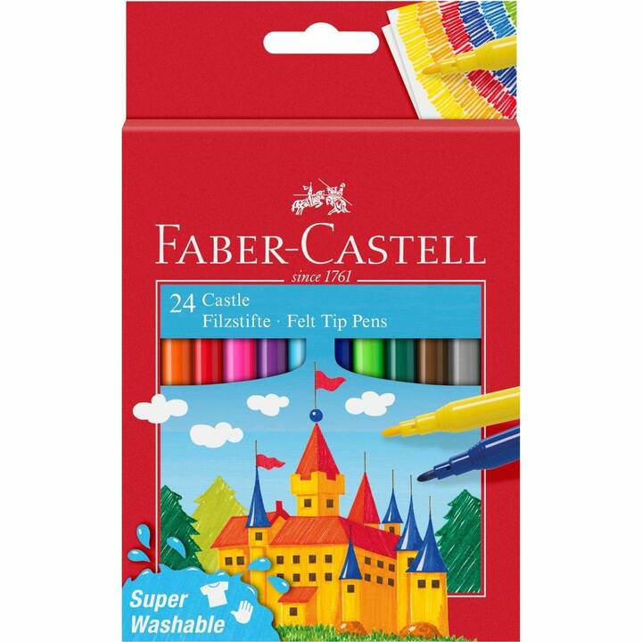 FABER-CASTELL Crayon feutre (Multicolore, 24 pièce)
