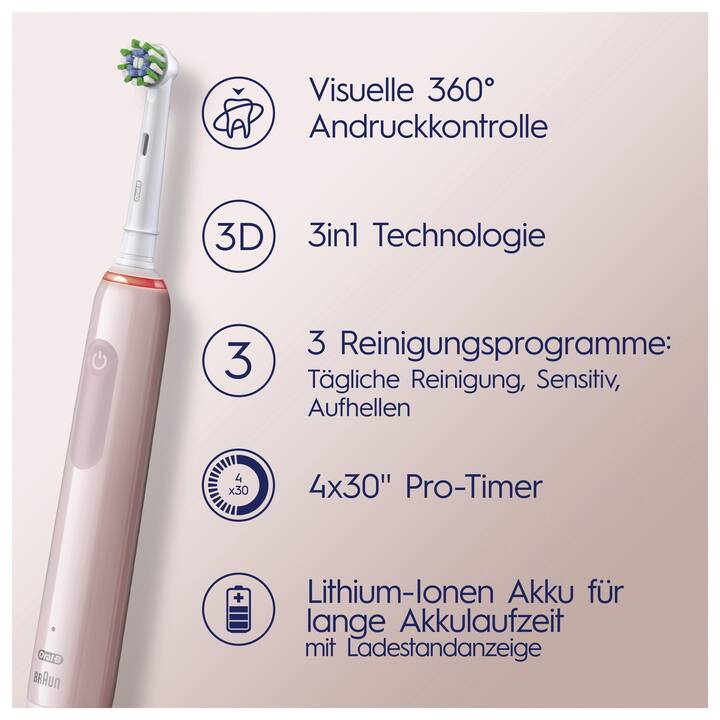 ORAL-B Pro 3 3000 Cross Action (Rose)