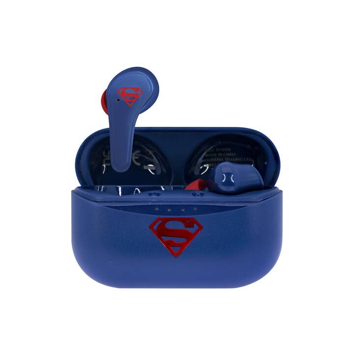 OTL TECHNOLOGIES Superman Cuffie per bambini (In-Ear, Bluetooth 5.0, Blu, Blu scuro)