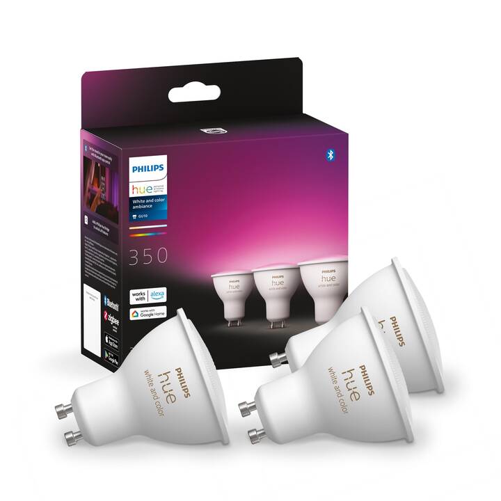 PHILIPS HUE LED Birne White & Color Ambience GU10 (GU10, ZigBee, Bluetooth, 5.7 W)