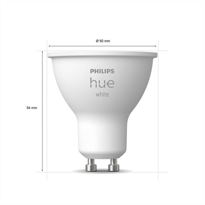 PHILIPS HUE Ampoule LED White (GU10, Bluetooth, 5.2 W)